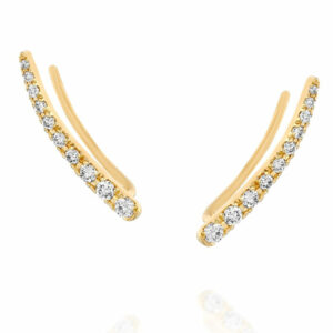 Gold diamond climber earring-ESMERALDA