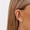 Gold diamond hoop earring-EVANGELINE