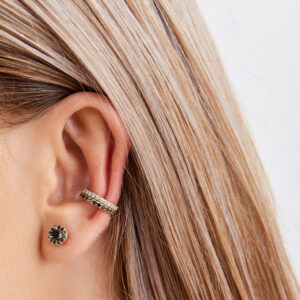 Gold diamond hoop earring-ERA