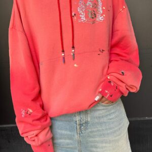BOSSI Nantucket Red Cotton Crest Paint Sweatshirt Hoodie