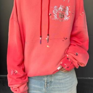 BOSSI Nantucket Red Cotton Crest Paint Sweatshirt Hoodie