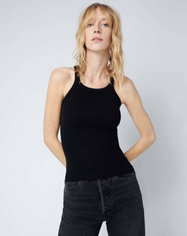 RE/DONE-RIBBED TANK BLACK