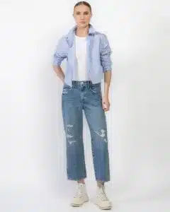 AMO- SELMA SHIRT BLUE MULTI STRIPE