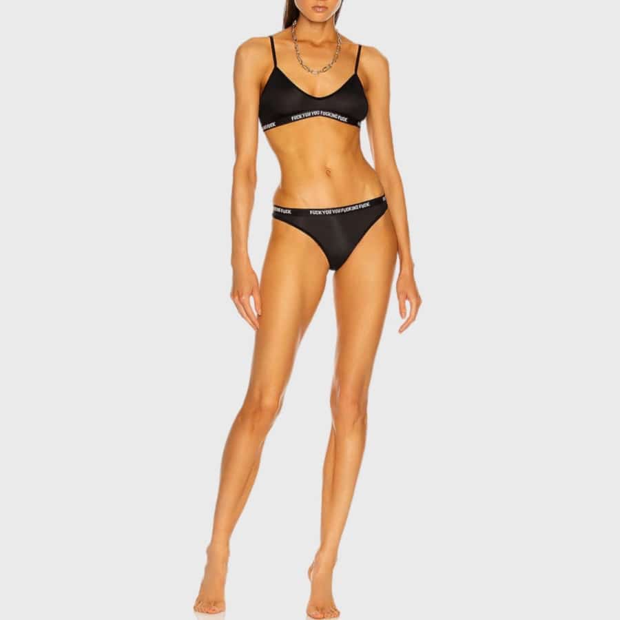 R13-LOW RISE CLASSIC THONG THONG BLACK