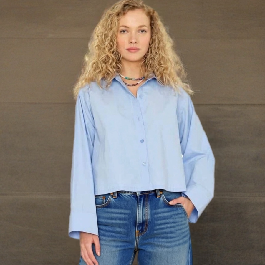 XIRENA-MONROE SHIRT BLUE SPRING