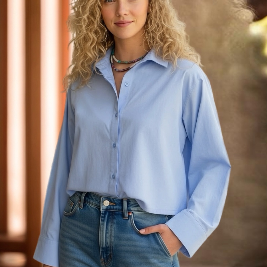 XIRENA-MONROE SHIRT BLUE SPRING