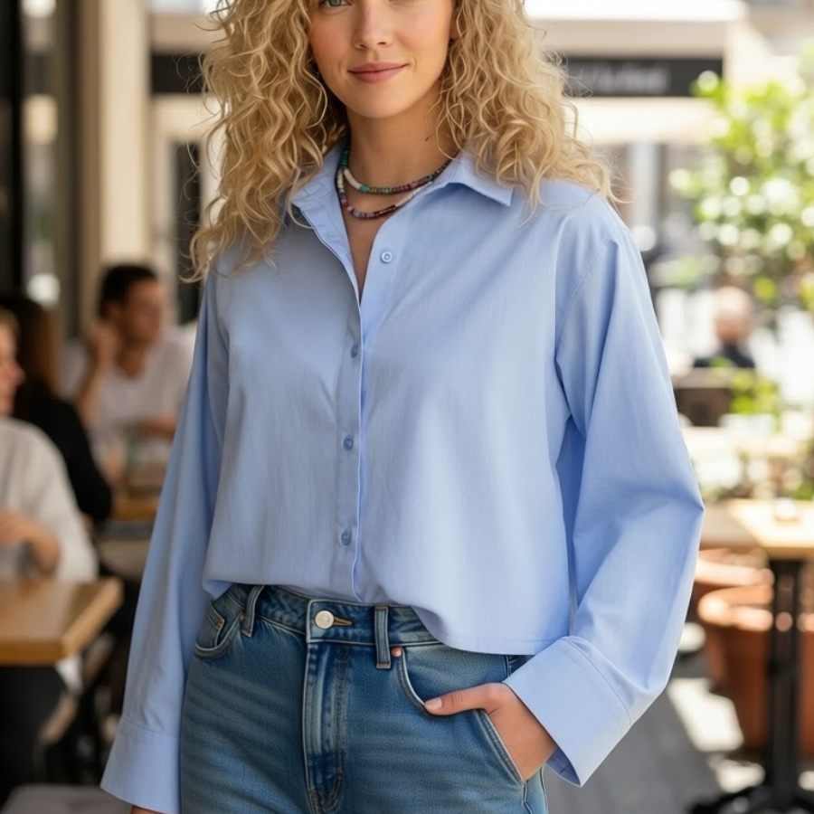 XIRENA-MONROE SHIRT BLUE SPRING