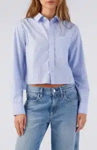 AMO- SELMA SHIRT BLUE MULTI STRIPE