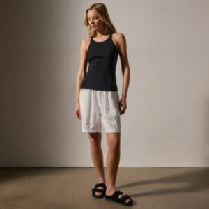 JAMES PERSE-RIBBED CAMI TANK BLACK
