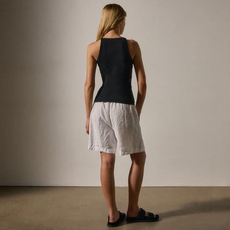 JAMES PERSE-RIBBED CAMI TANK BLACK