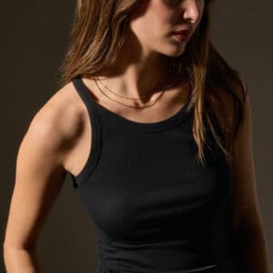JAMES PERSE-RIBBED CAMI TANK BLACK