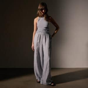 JAMES PERSE-CUTWAY RIB TANK GREY SKY PIGMENT