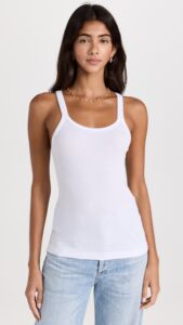 RE/DONE-RIBBED TANK OPTIC WHITE