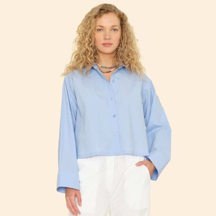 XIRENA-MONROE SHIRT BLUE SPRING