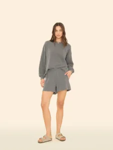 XIRENA-SHAWN SWEATSHORT ASPHALT