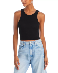 COTTON CITIZEN-VERONA CROP TANK JET BLACK