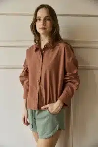 XIRENA-Brown Dawson Crisp Shirt