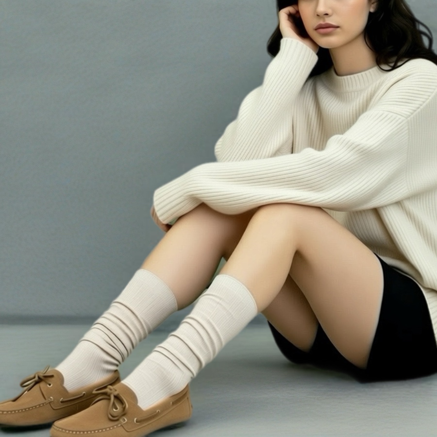 LE BON SHOPPE-TROUSER SOCKS EGGNOG