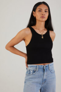 COTTON CITIZEN-VERONA CROP TANK JET BLACK