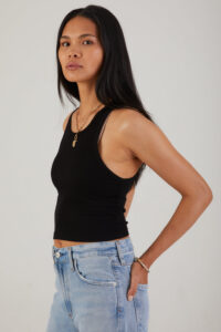 COTTON CITIZEN-VERONA CROP TANK JET BLACK