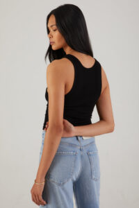 COTTON CITIZEN-VERONA CROP TANK JET BLACK