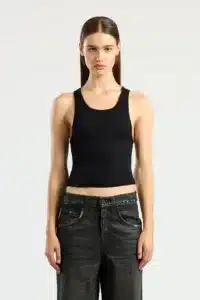 COTTON CITIZEN-VERONA CROP TANK JET BLACK