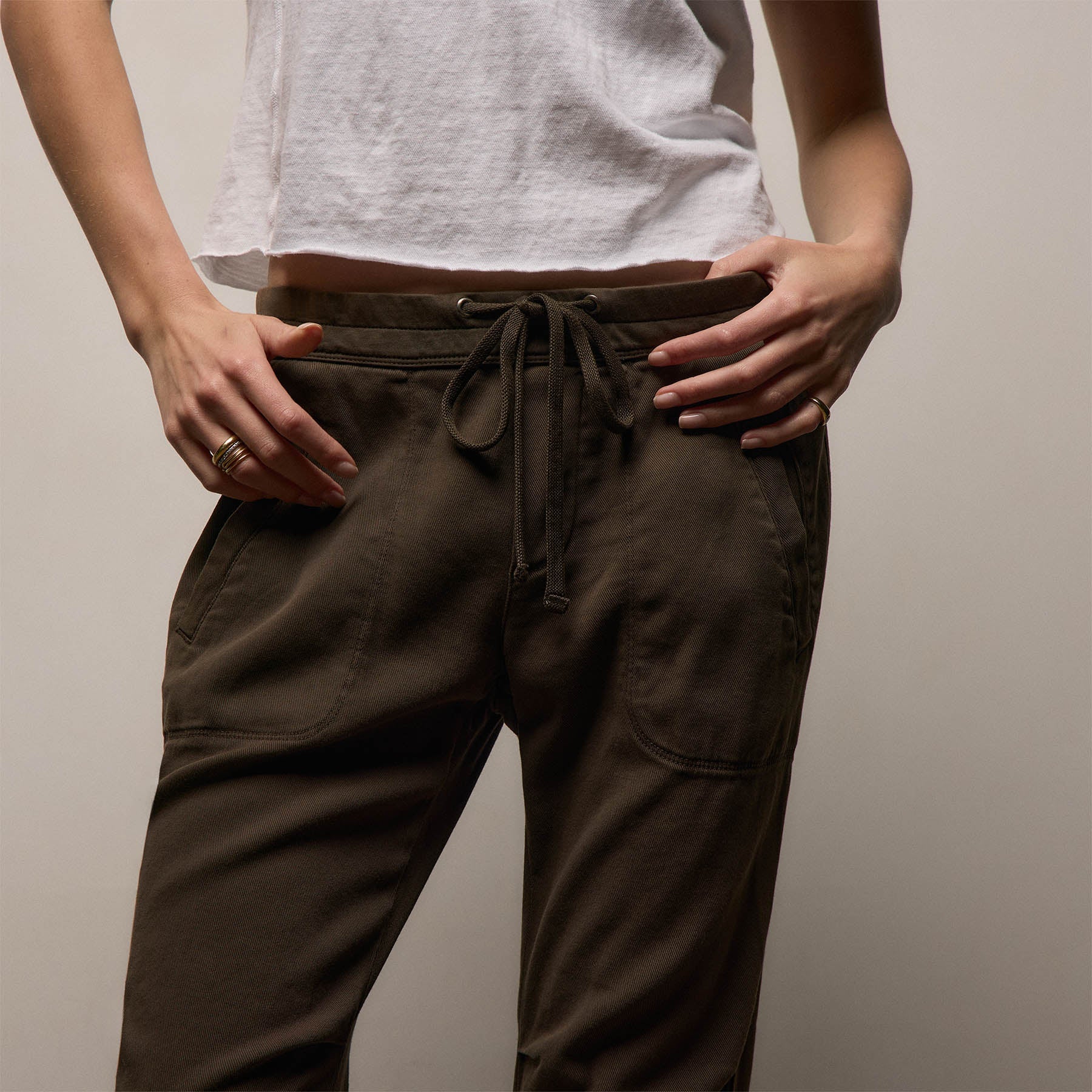 JAMES PERSE-SOFT DRAPE PANT-Smoky Green Pigment JAMES PERSE-SOFT DRAPE PANT-Smoky Green Pigment