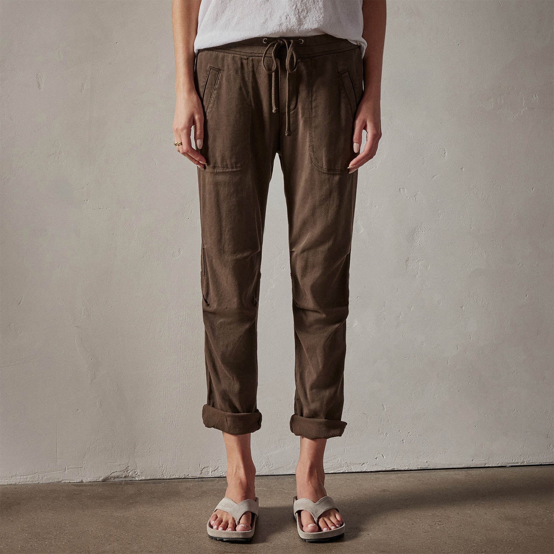 JAMES PERSE-SOFT DRAPE PANT-Smoky Green Pigment JAMES PERSE-SOFT DRAPE PANT-Smoky Green Pigment