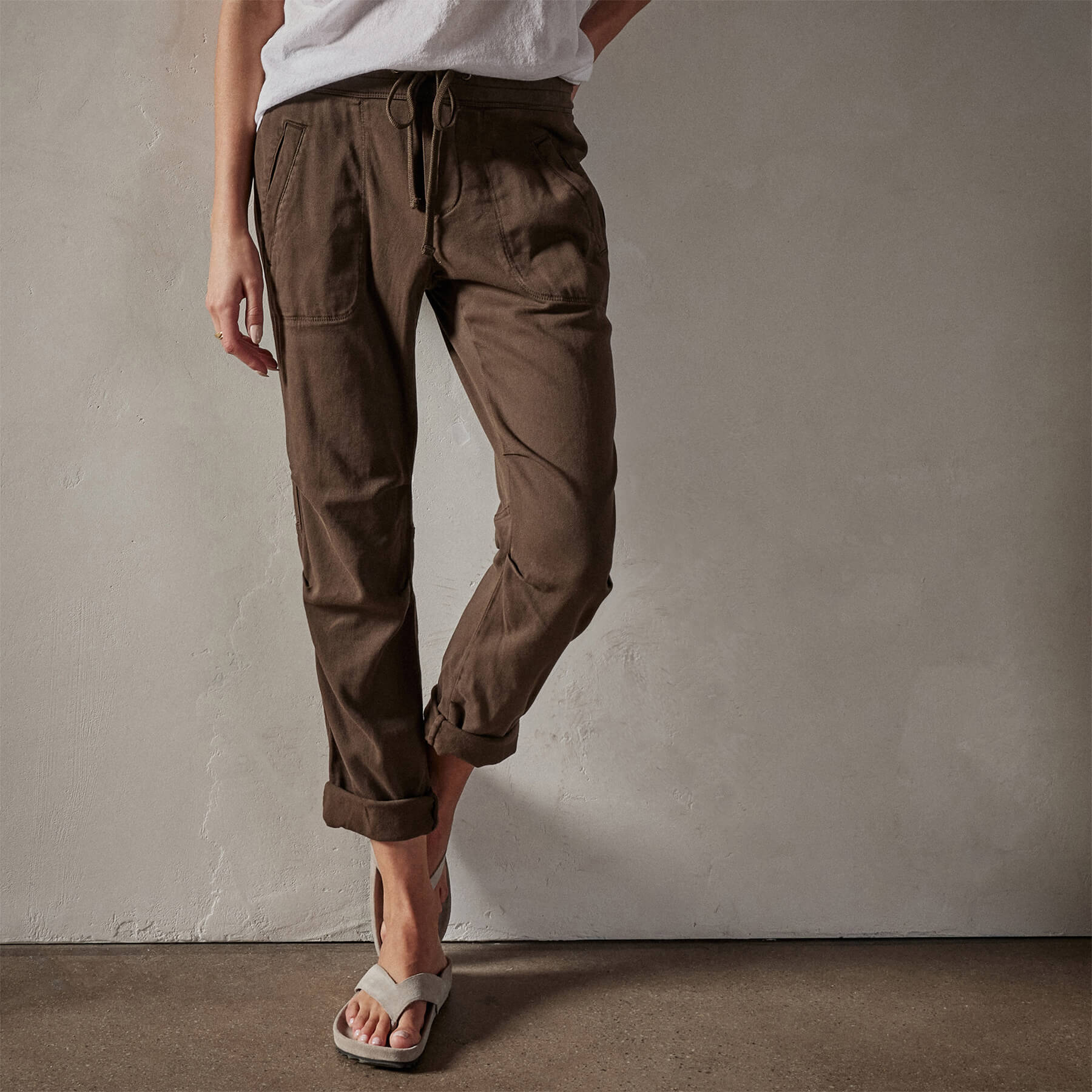 JAMES PERSE-SOFT DRAPE PANT-Smoky Green Pigment JAMES PERSE-SOFT DRAPE PANT-Smoky Green Pigment