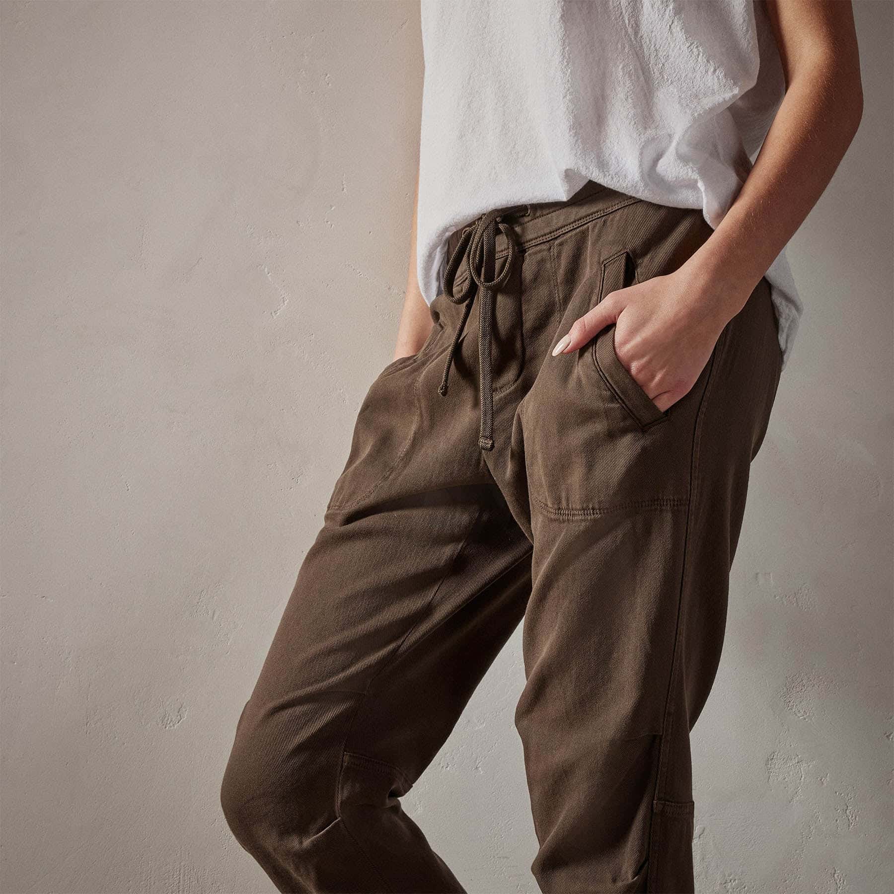 JAMES PERSE-SOFT DRAPE PANT-Smoky Green Pigment JAMES PERSE-SOFT DRAPE PANT-Smoky Green Pigment