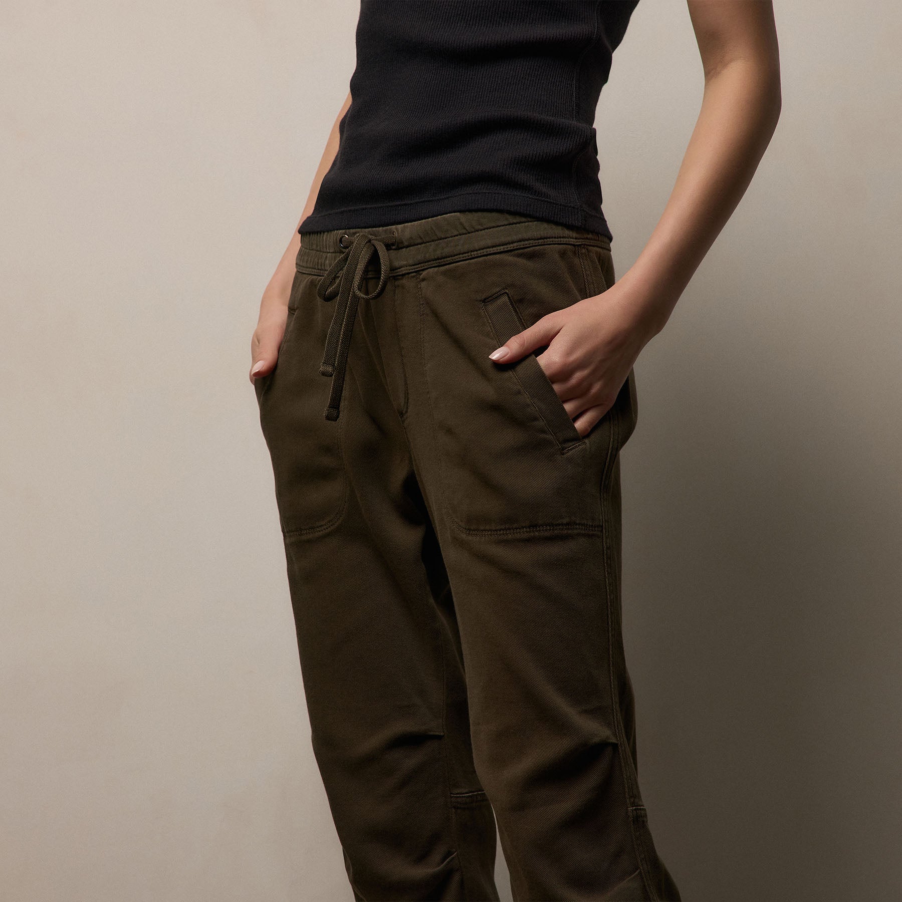 JAMES PERSE-SOFT DRAPE PANT-Smoky Green Pigment JAMES PERSE-SOFT DRAPE PANT-Smoky Green Pigment