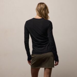 JAMES PERSE-SHEER SLUB LONG SLEEVE CREW-Black WUA3361