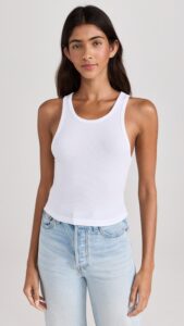 COTTON CITIZEN-VERONA CROP TANK WHITE