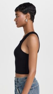 COTTON CITIZEN-VERONA CROP TANK JET BLACK