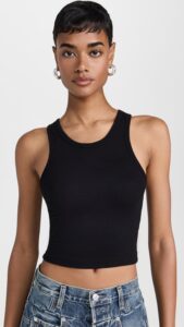 COTTON CITIZEN-VERONA CROP TANK JET BLACK