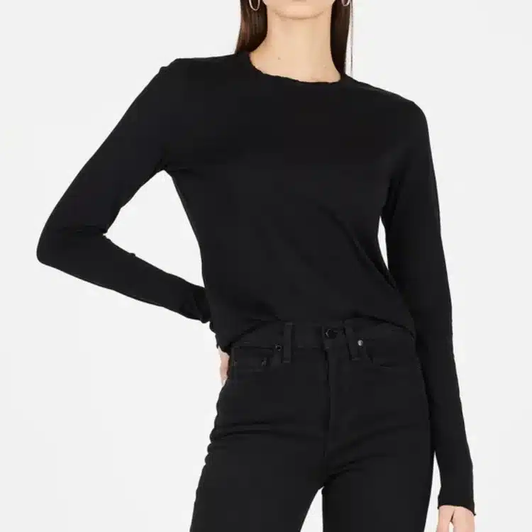 COTTON CITIZEN-STANDARD LONG SLEEVE SHIRT JET BLACK