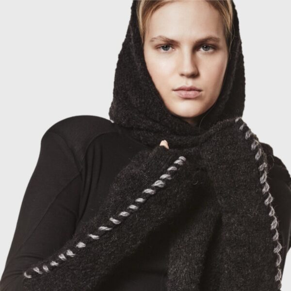 THOM KROM-SCARF W51 BLACK