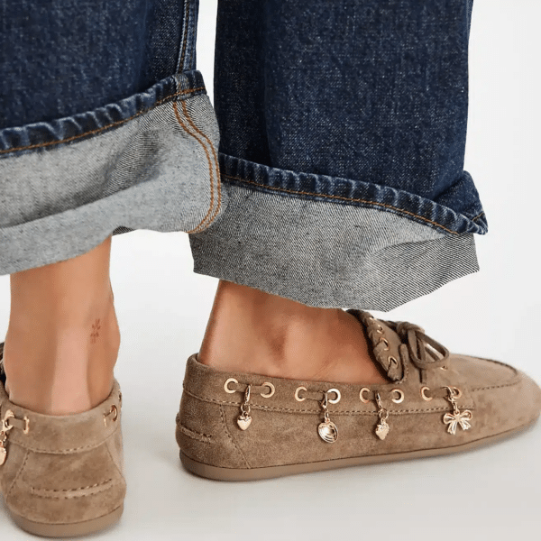 jeffery campbell-Treasure Chest Boat Shoes Taupe Distressed
