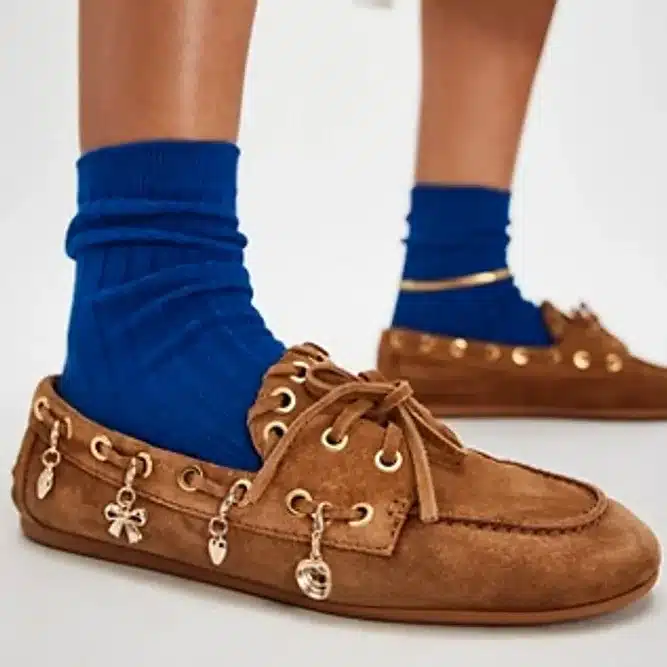 JEFFREY CAMPBELL-TREASURE CHEST BOAT SHOES CAMEL SUEDE