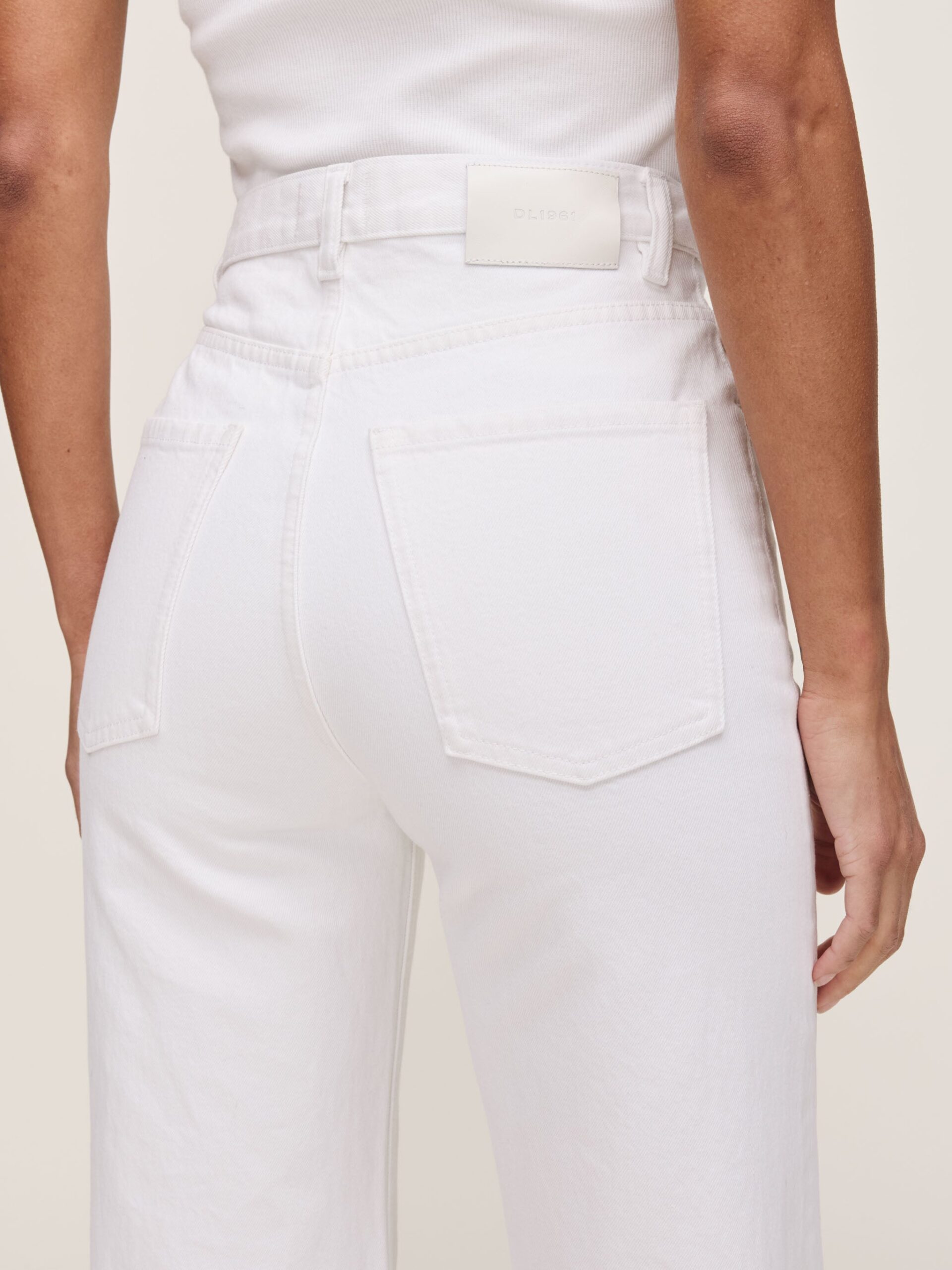 DL1961-Karmine Refined Wide Leg High Rise 28" White
