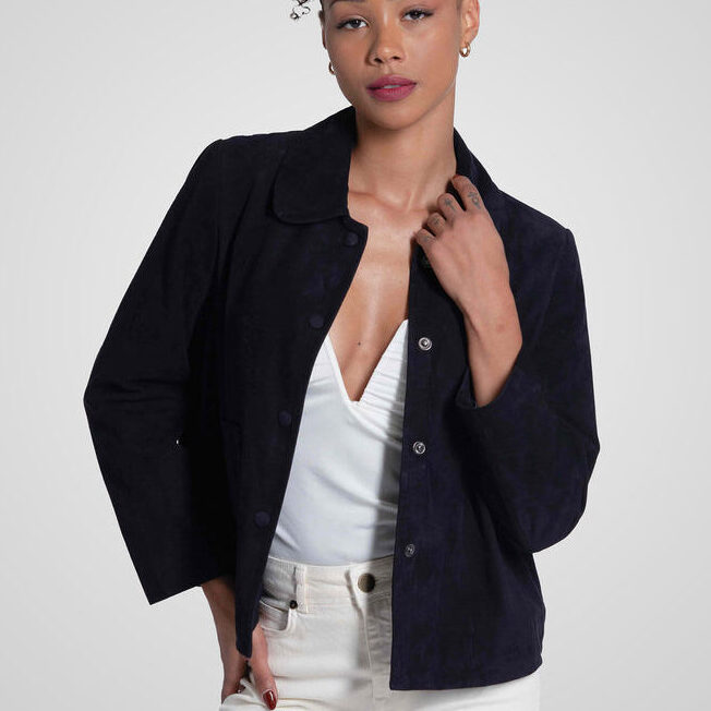 Bod&Christensen-MARLEY COMFORT FIT SUEDE JACKET NAVY