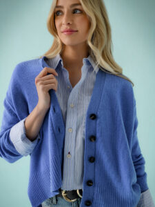 AMO- SELMA SHIRT BLUE MULTI STRIPE