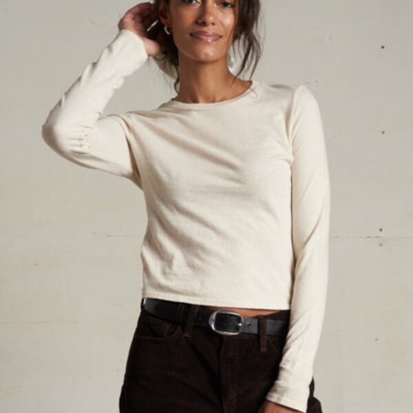 PERFECT WHITE TEE–JAMIE RECYCLED COTTON CREW TEE SUGAR