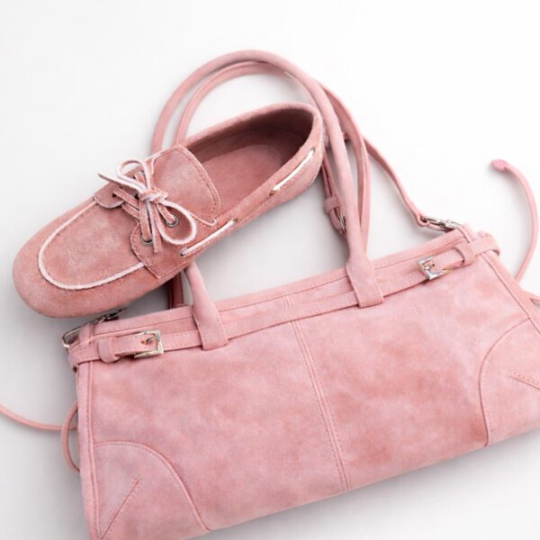 JEFFREY CAMPBELL-PESKY-F SHOULDER BAG PINK SUEDE