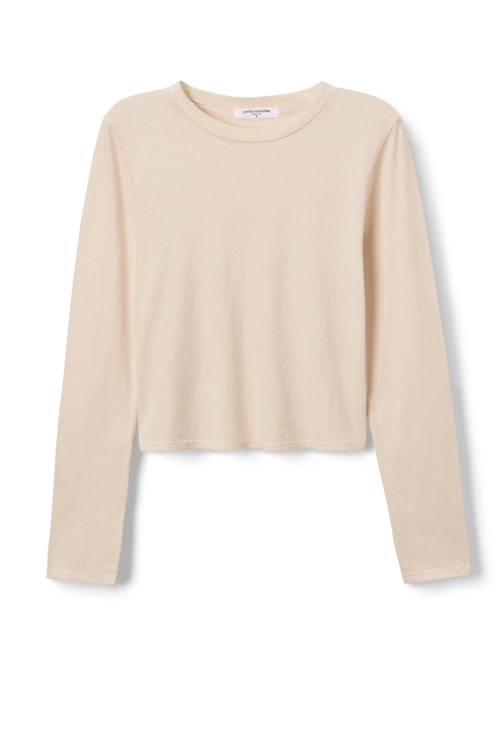PERFECT WHITE TEE–JAMIE RECYCLED COTTON CREW TEE SUGAR