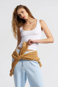 COTTON CITIZEN-VERONA CROP TANK WHITE