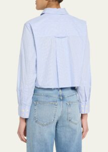 AMO- SELMA SHIRT BLUE MULTI STRIPE