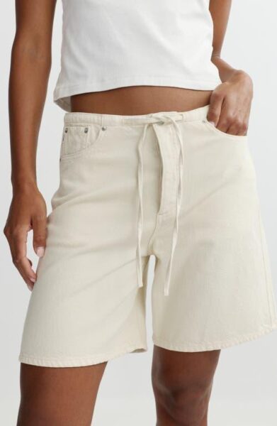 DL1961-SIENNA LOW SLUNG RELAXED SHORTS ECRU AURA