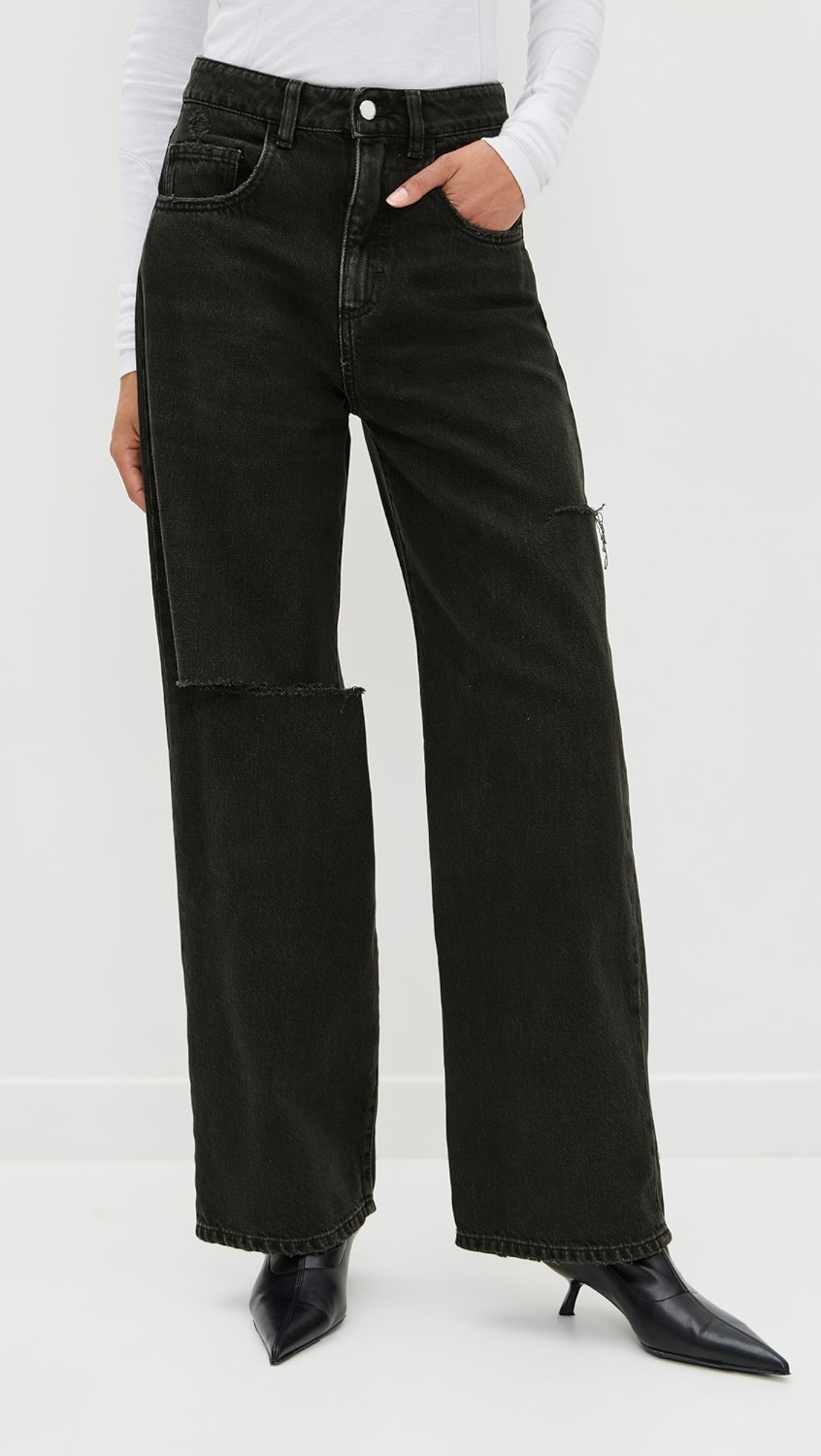 ICON DENIM-POPPY WIDE LEG JEANS Graphite Black
