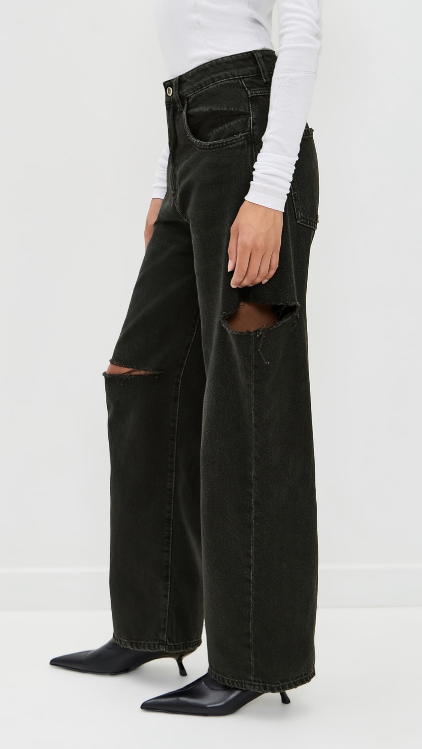 ICON DENIM-POPPY WIDE LEG JEANS Graphite Black